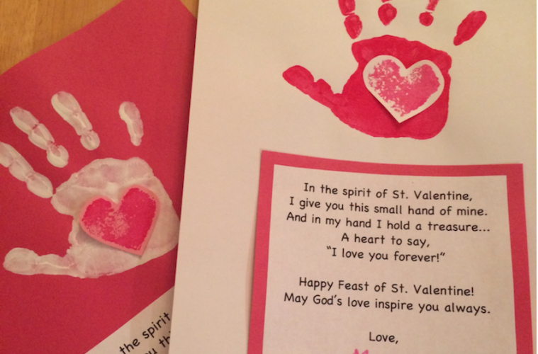 Arts And Crafts: Valentine's Day Handprint Prayer - Catholic Teacher ...